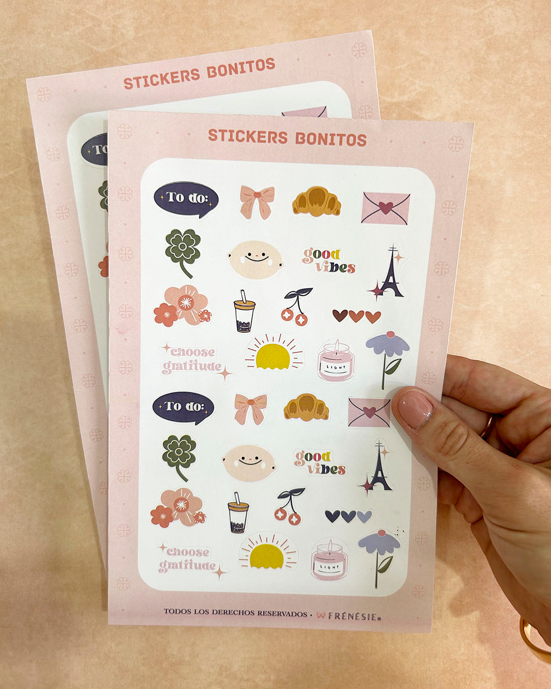 Plantilla de stickers bonitos